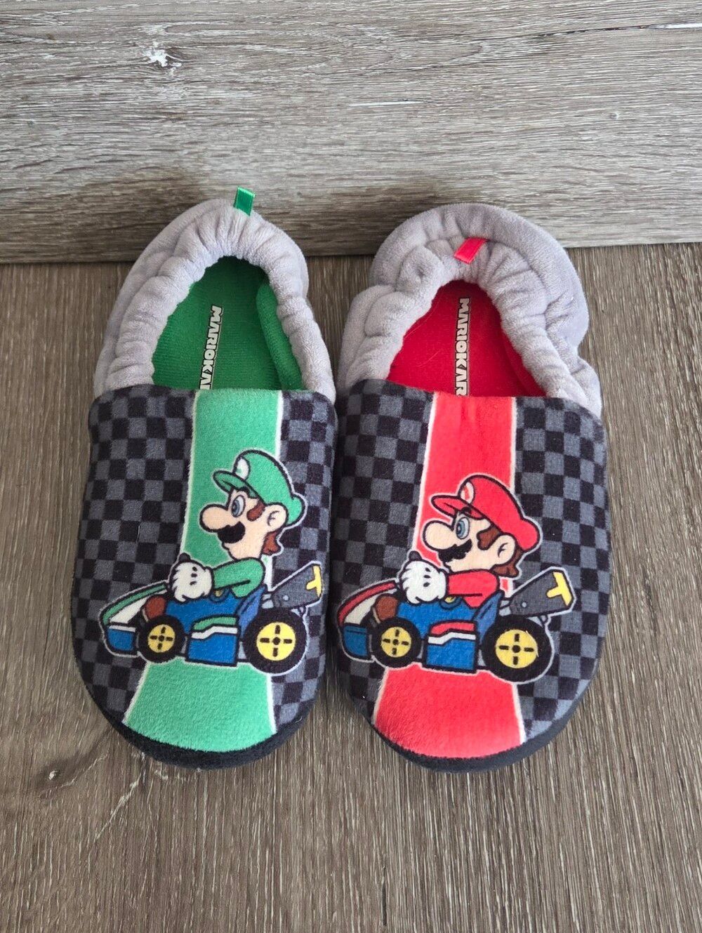 Mario Kart Kids Slippers - Mario & Luigi - 1-2